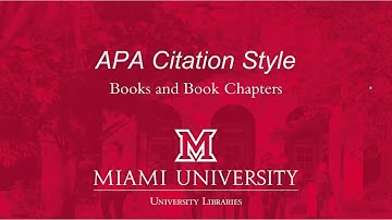 Book and Book Chapters Reference Citations in APA