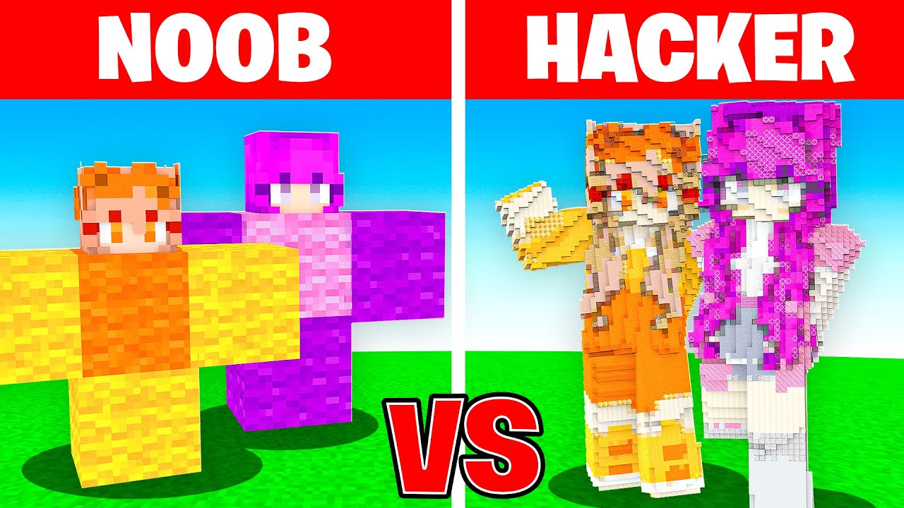 NOOB vs HACKER: MIA AND ZOEY Build Challenge
