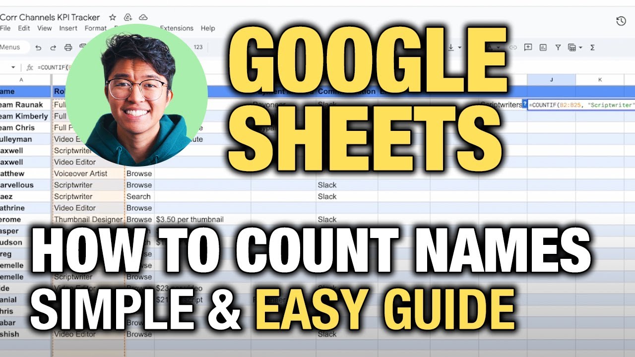 How to Count Names on Google Sheets (SIMPLE & Easy Guide!) - YouTube