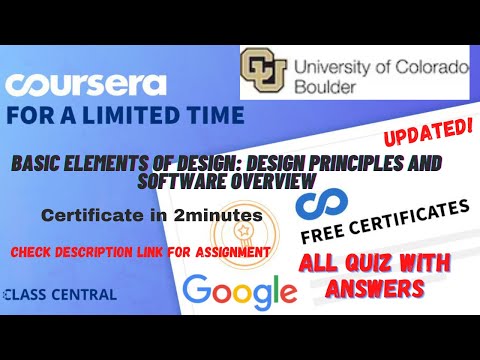Basic Elements of Design: Design Principles and Software Overview,(week1-4) All Quiz Answers.#quiz