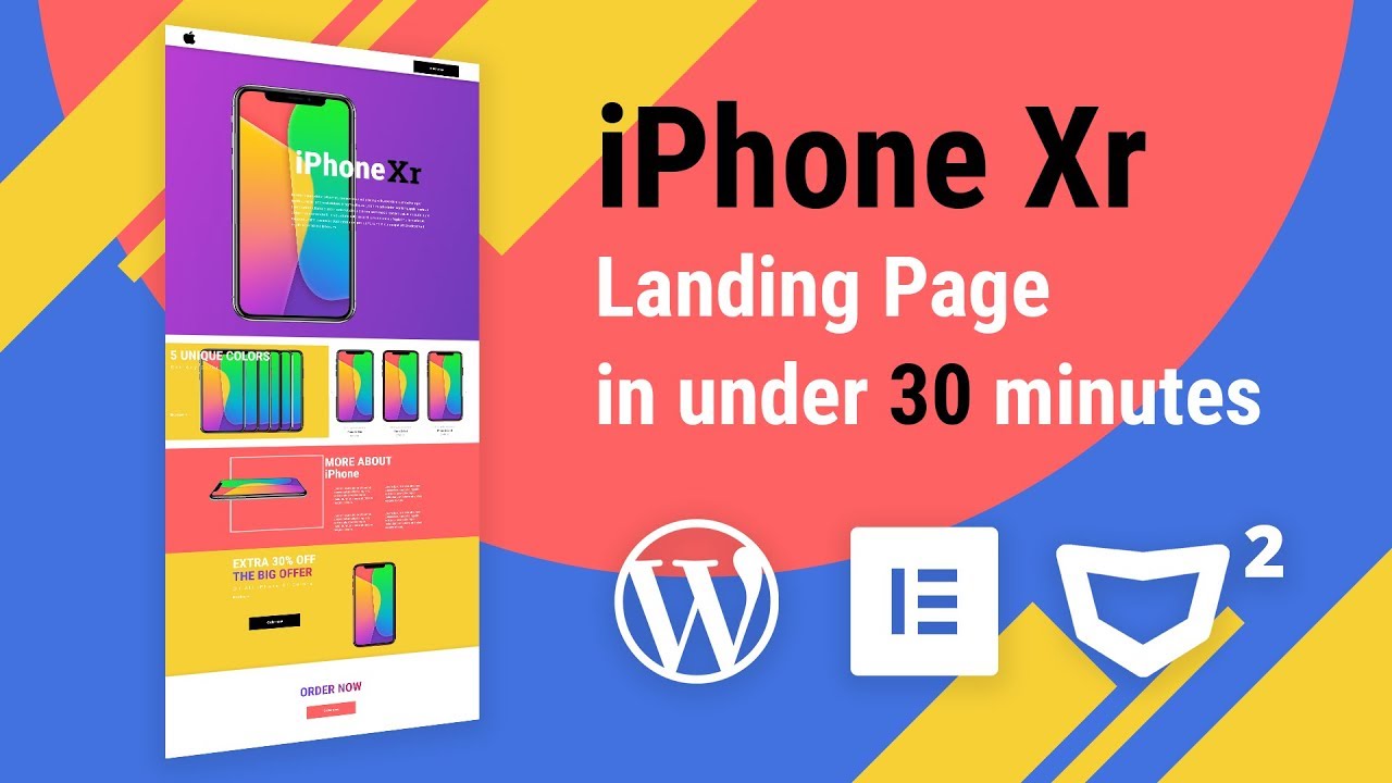 How to Create Landing Page with Elementor in 30 minutes? (iPhone XR ...