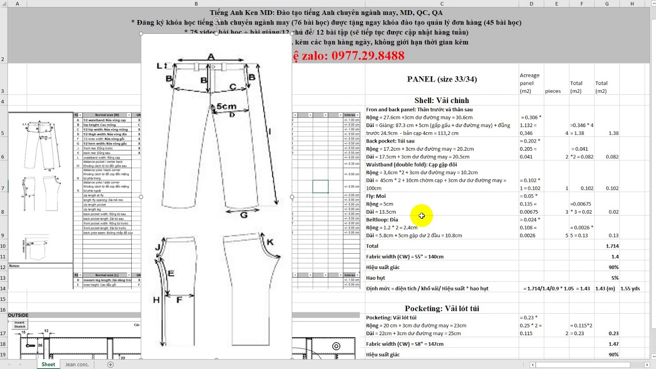 cách tính định mức vải trong ngành may