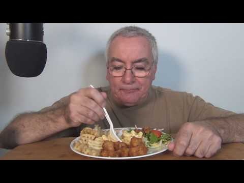 ASMR Eating Chick-fil-A Mac & Cheese Chicken Nuggets Waffle Fries Salad