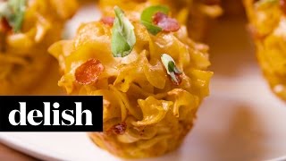 Pizza Noodle Cups | Delish + No Yolks