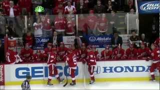 Jiri Hudler goal. Nashville Predators vs Detroit Red Wings 4/17/12 NHL Hockey