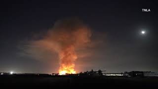 Major Emergency Fire at Million Square Foot Warehouse in Ontario, CA