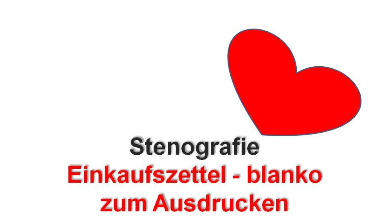 New Stenografie – Kostenloses Stenoformular Einkaufszettel zum Ausdrucken