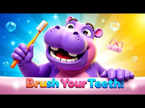 The BEST Brushing Teeth Song For Kids! Fun2-Minute Hippo Stomp