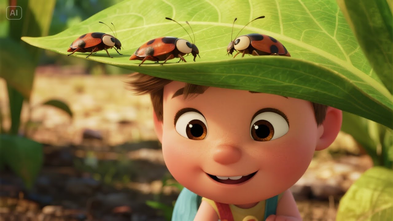 Five Little Bugs Crawling Slowly | Fun Bug Counting Song for Kids | Slow and Steady Rhyme