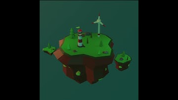 3D Animated Sky Island In Blender