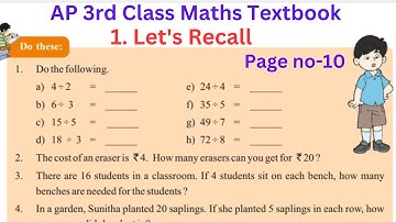 AP Govt 3rd Class Maths Textbook || Chapter - 1 : Let