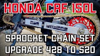 CHAIN SPROCKET SET UPGRADE | Honda CRF 150L | RB MELO DIY | 428 to 520 | 14T:51T