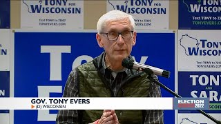 Gov. Evers stops at UW-La Crosse on campaign bus tour one week ahead of election
