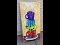Stacked Coffee Cups Acrylic Painting Tutorial For Beginners
