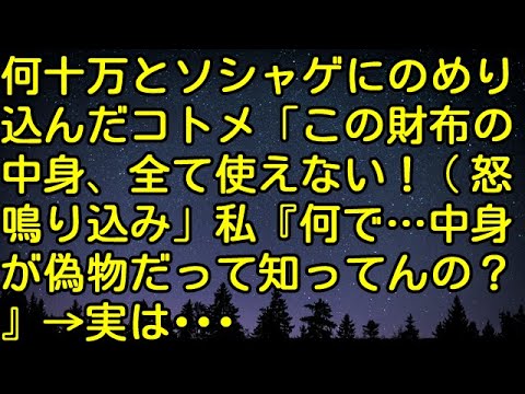 【スカッとする話】何十万とソシャゲにのめり込んだコトメ「この財布の中身、全て使えない！怒鳴り込み」私『何で…中身が偽物だって知ってんの？』→実は・・・　スカッとしようぜチャンネル