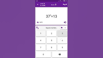 Math Tricks - Training mode - square numbers between 30 and 39 - level 009 (Number Keyboard)