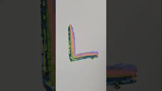 4 Color Letter L with Oil Pastel