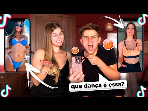 REAGINDO A TIK TOKS DA MINHA NAMORADA DANÇANDO FUNK !•Irmãos Scribel•