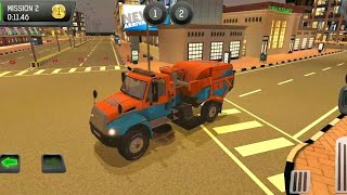Red Road Cleaning Truck Game Gameplay For Kids | Car Gaming screenshot 1