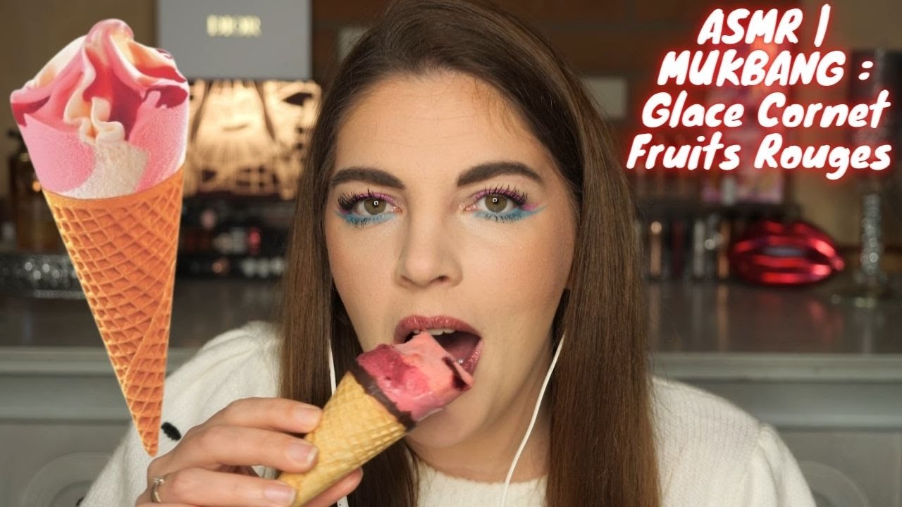 ASMR MUKBANG Glace Fruits Rouges 🍧 YouTube