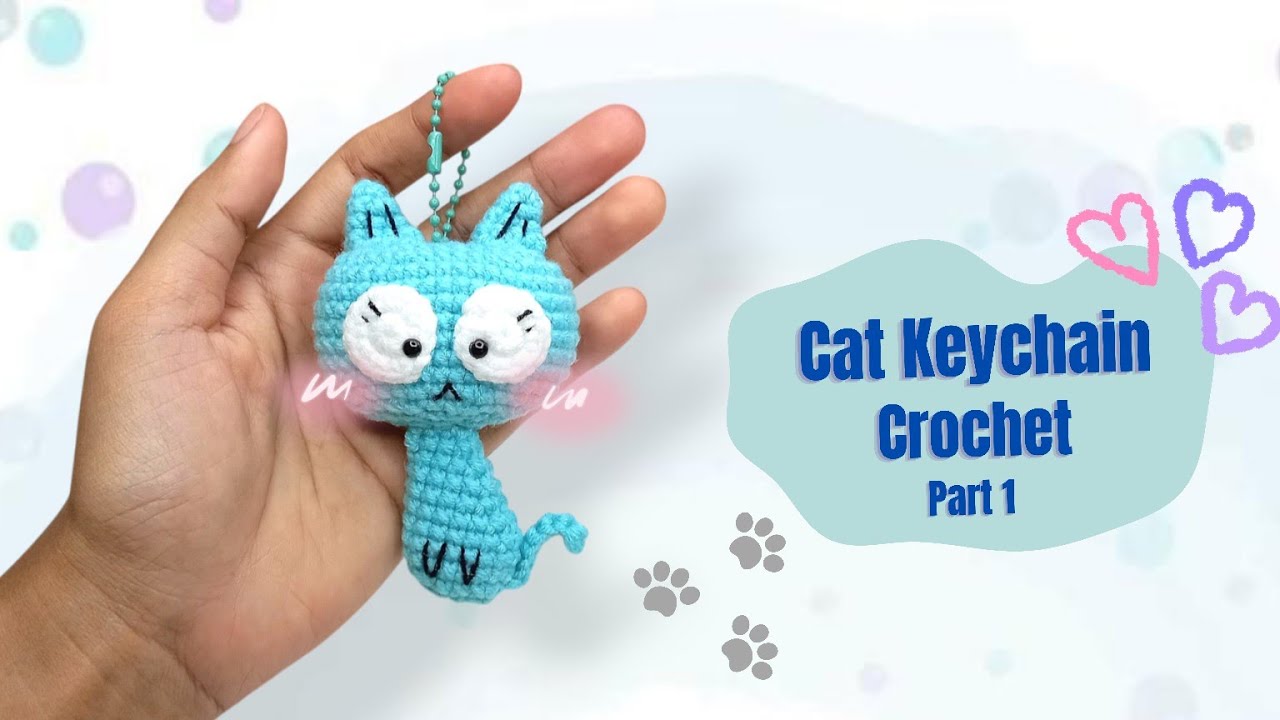 Mini Cat Crochet Keychain (1/2) – Kawaii & Easy DIY! 🐱🧶