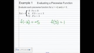 9.2 #1 - Evaluating Piecewise Functions