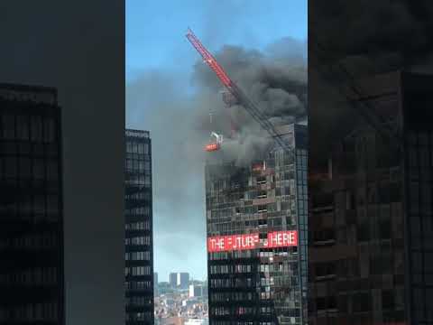 Incendio en World Trade Center en Bruselas, capital de Bélgica