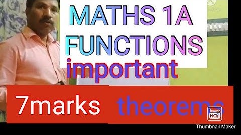 MATHS 1A function 7Marks theorems important