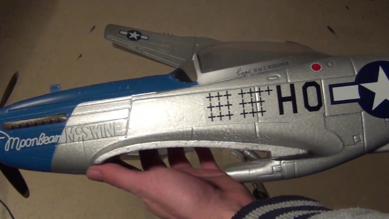 Hobbyking P51 750mm Moonbeam McSwine Review + Assembly YouTube