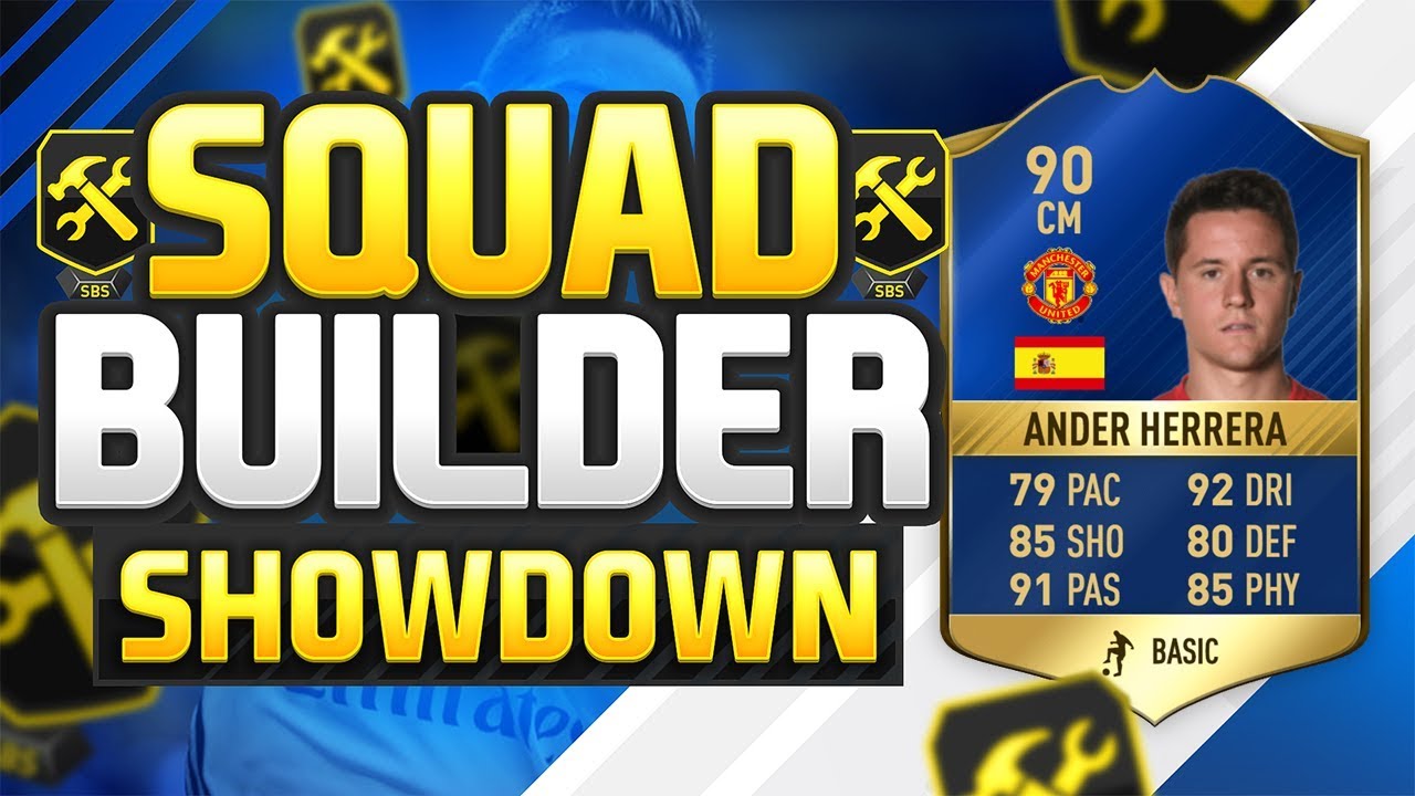 FIFA 17 SQUAD BUILDER SHOWDOWN!!! BEST MIDFIELDER IN THE WORLD?! 90 Rated Ander Herrera TOTS