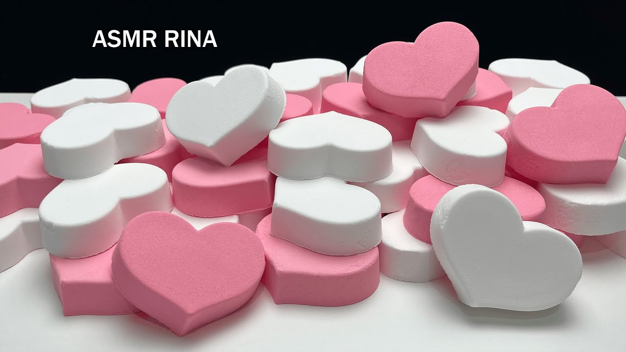 ASMR baking soda crunchy hearts crumble