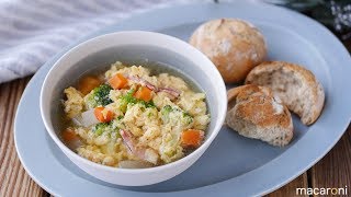 【365日のパンとスープ】冬野菜のふわふわ卵スープ
