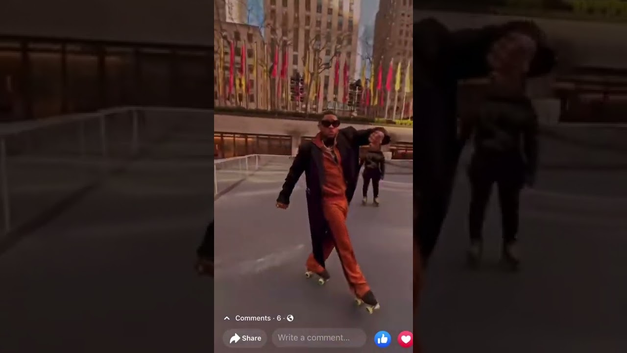 Usher Skating Effortlessly Amongst Fans 