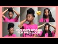 FIVE CUTE STYLES FOR BOX BRAIDS/ FAUX LOCS!! *unraveling friendly* ft. Touchdown Edge Tamer