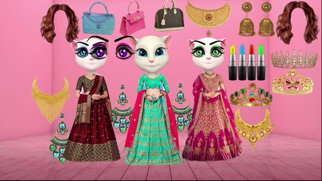 three talking tom billu comedy 😀 Dulha and Dulhan Mekeup | Billu cartoon comedy | Tom 🐱 AL Billu