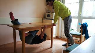 Climbing around the table