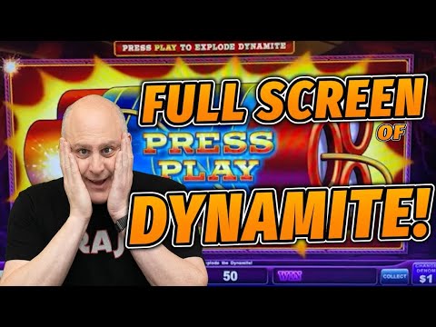 FULL SCREEN OF DYNAMITE    CAN WE WIN THE $150,000 GRAND JACKPOT