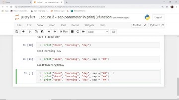 Python in 5 minutes | Lecture 3 | sep parameter of print( ) function