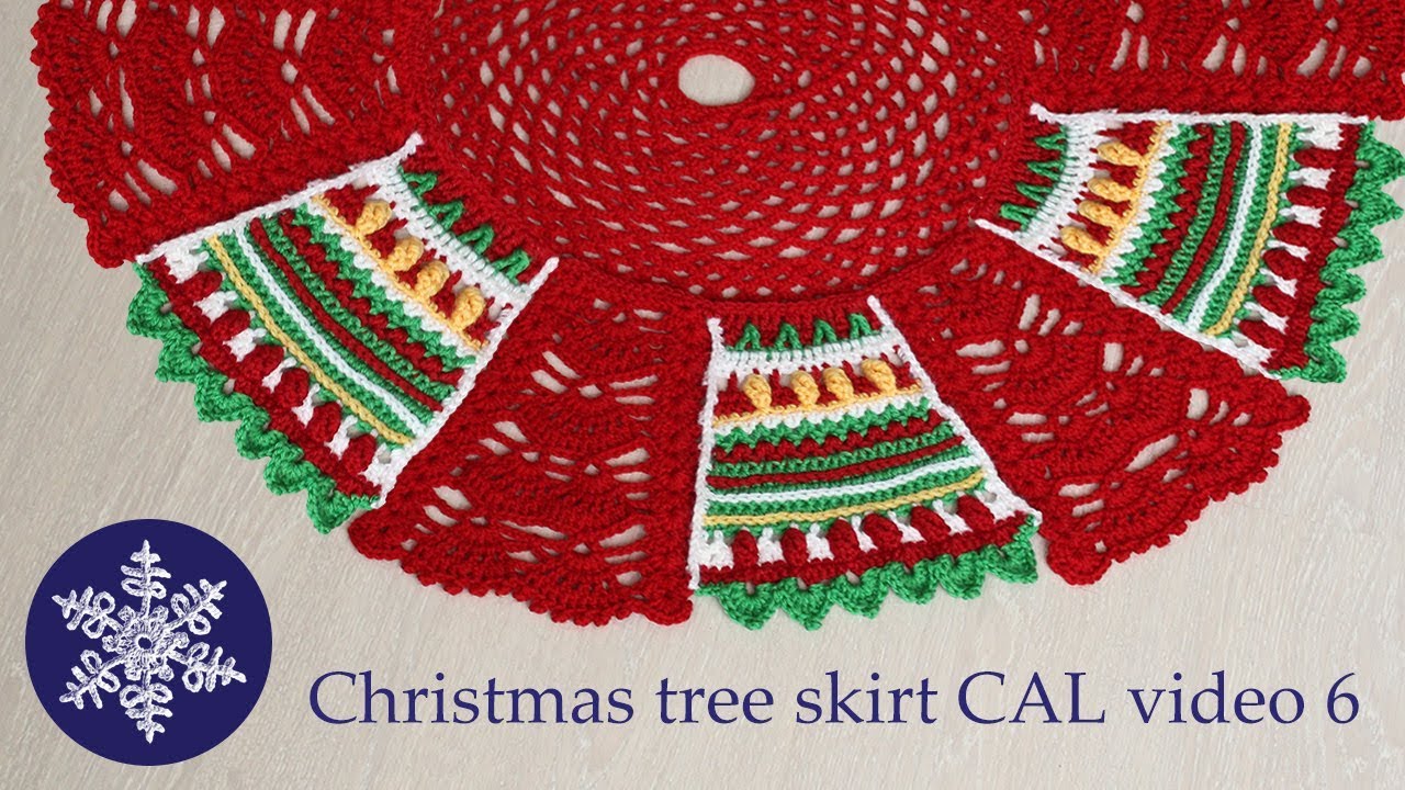 Crochet Christmas tree skirt tutorial video 6 YouTube