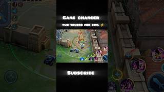 TWO TOWERS DEFIT 🎯😱 #5v5 #mobilelegends #honorofkings #gaming #shorts #viral