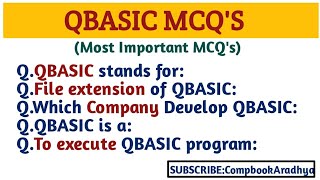 COMPUTER MCQ's|QBASIC MCQ'S|Top 25 important Questions|@CompBookAradhya