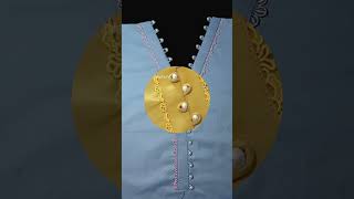 Placket neck designs with lace and beads 01 #placket #neckdesign # beads neck design #lace placket