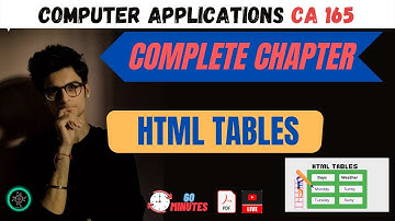 Class 10: HTML Tables | Computer Applications  |2023 | CA 165 | Aakash Singh