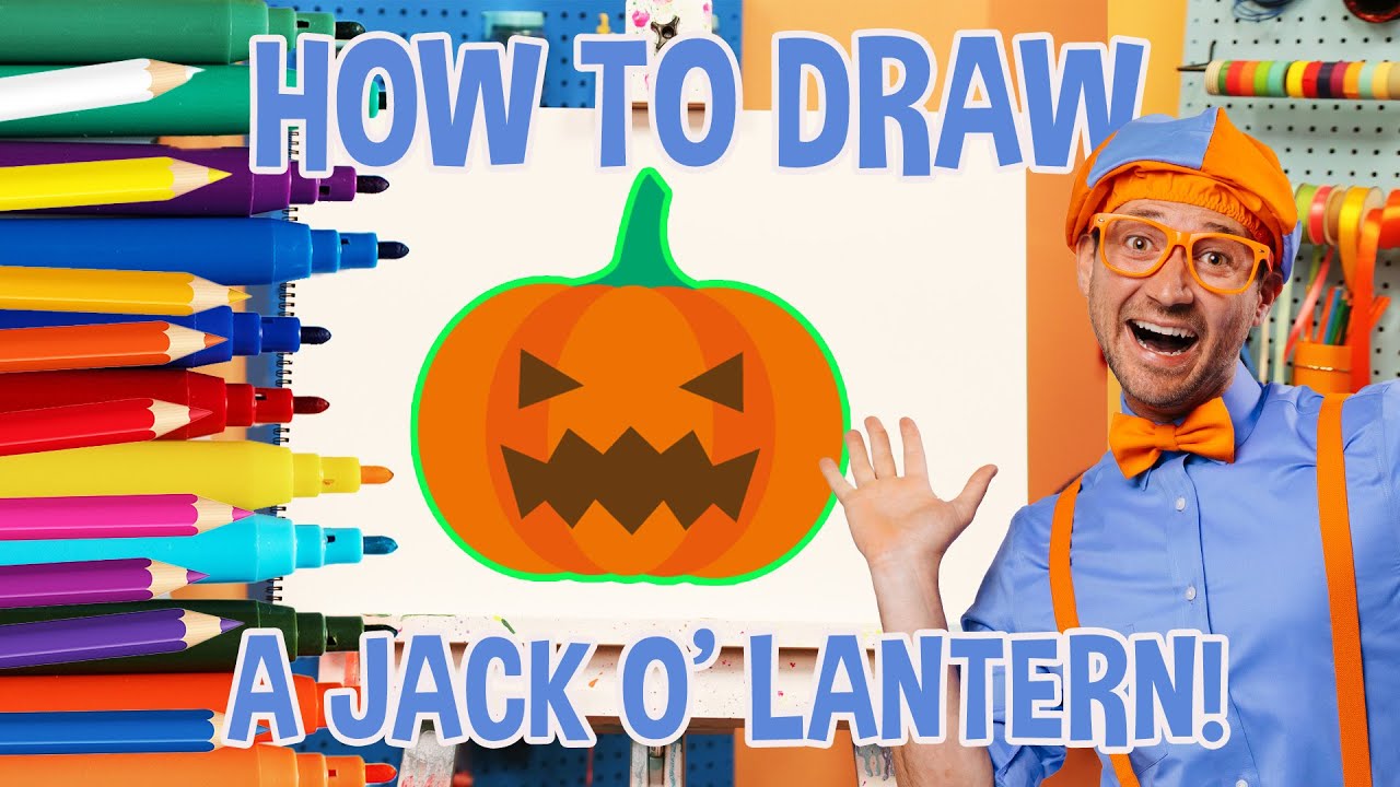 How to Draw a JACK O'LANTERN for Halloween ・Blippi! Fun