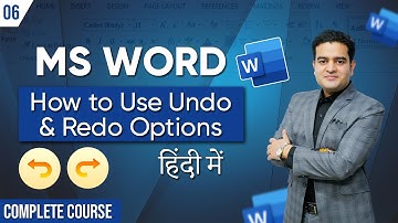 How To Use Undo and Redo Options In MS Word in Hindi | Microsoft Word Full Course #mswordcourse