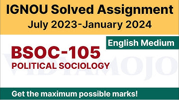 IGNOU BSOC 105 Solved Assignment 2023-24 [PDF Download] | English Medium