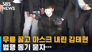 기다렸다는 듯 무릎 꿇은 김태현…범행 동기 '묵묵부답' / SBS