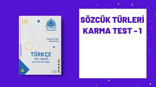 Çöz Kazan TYT Türkçe Soru Bankası Sözcük Türleri Karma Test 1