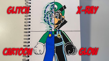 Drawing Luigi In 4 Different Art Styles 👀🔥