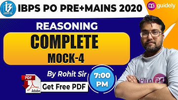 IBPS PO Pre Reasoning Mock Test | IBPS PO Reasoning Preparation | IBPS PO Preparation 2020